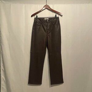Share LOFT Size 2/26 Faux Leather Straight Leg Jean Style Pants Dark Purple/Eggp